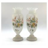 VICTORIAN BRISTOL SATIN GLASS VASES