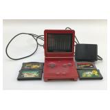 GAME BOY ADVANCE SP WITH FOUR GAMES