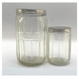 2 HOOSIER CABINET, COFFEE AND TEA CANISTERS