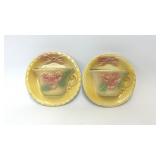 2 VTG HULL POTTERY TEACUP WALL POCKETS