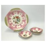 LIMOGES CHINA CO USA SERVING & 4 FRUIT BOWLS