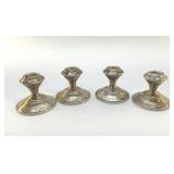 4 STERLING SILVER CANDLESTICKS 484.48g