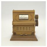 VTG WOODEN PIANO PLAYER MUSIC BOX WIND UP