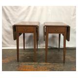 PAIR VTG WOODEN PEMBROKE DROP LEAF TABLES