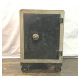 UNOPENED ANTIQUE STEEL METAL ROLLING SAFE