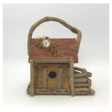 HANDMADE RUSTIC LOG CABIN BIRD HOUSE