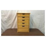 SOLID PINE 5 DRAWER STORAGE CABINET