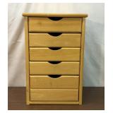 SOLID PINE 5 DRAWER STORAGE CABINET