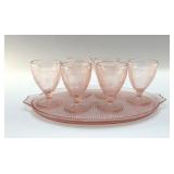 JEANETTE GLASS 1930s HOMESPUN DRINK SERVING SET