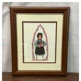 1991 PRINT AMISH MENNONITE GIRL P. BUCKLEY MOSS