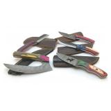 5 CUSTOM MADE KNIVES WITH SHEATHS 8'