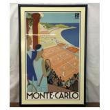 VTG STYLE MONTE CARLO TENNIS TRAVEL POSTER