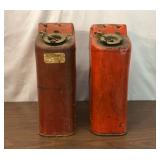 2 VTG US MILITARY RED JERRY CANS GAS CANS