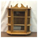 VTG WOOD GLASS FRONT DESKTOP CURIO CABINET