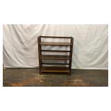 WOODEN 3 TIER FOLDING SHELF BOOKCASE