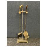 BRASS DUCKS FIREPLACE TOOLS