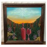 1990 ORIGINAL PAINTING WINE VINEYARD EASTWOOD