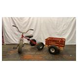 YERF DOG TRICYCLE DETACHABLE WOODEN TRAILER