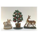 CAST IRON DOORSTOP TRIO