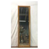 WOOD FRAMED FULL LENGTH RECTANGULAR WALL MIRROR