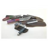 5 CUSTOM MADE KNIVES WITH SHEATHS 10'