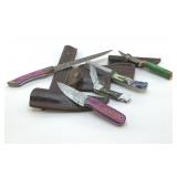 5 CUSTOM MADE KNIVES WITH SHEATHS