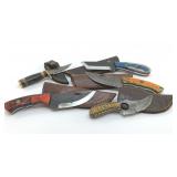5 CUSTOM MADE KNIVES WITH SHEATHS