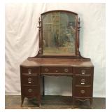 VTG 7 DRAWER VANITY WITH TILT MIRROR