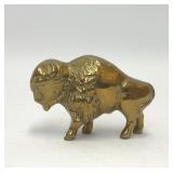VTG SOLID BRASS BUFFALO BISON FIGURINE