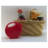 BASKET, VTG PITCHER, RAGGEDY ANN, GARFIELD