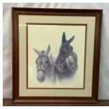 1980 MITCHELL TOLLE MULES SIGNED ART PRINT