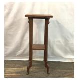 VTG WOODEN PEDESTAL TABLE PLANT STAND