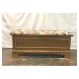 VTG CAT UPHOLSTERED CEDAR STORAGE CHEST