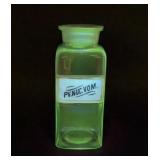 ANTIQUE 1894 UV REACTIVE APOTHECARY JAR STRYCHNINE