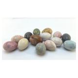 14 POLISHED NATURAL STONE EGGS