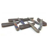 5 CUSTOM HANDMADE KNIVES WITH SHEATHS
