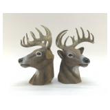 BUCK DEER HEAD BOOKENDS 9'