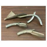 3 VTG GALVANIZED OIL CAN SPOUTS