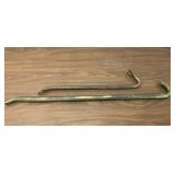 2 VTG MECHANICS GOOSENECK PRY BARS CROWBARS