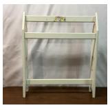 VTG WHITE TOWEL QUILT RACK CHERUB FLOWER DECALS