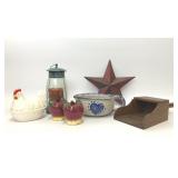 VTG ASSORTMENT COUNTRY HOME DECOR HEN ON NEST