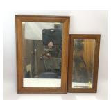 2 WOOD FRAMED WALL MIRRORS