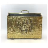VTG HAMMERED BRASS RELIEF MAGAZINE HOLDER