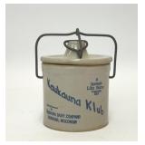 VTG KAUKAUNA KLUB STONEWARE CHEESE CROCK