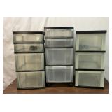 3 CRAFTING CABINETS ON WHEELS