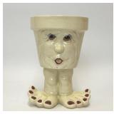VTG WADDLE POT CERAMIC FACE CERAMIC PLANTER POT