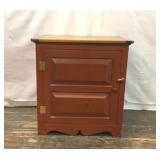 PRIMITIVE STYLE WOODEN RED FARMHOUSE SIDE TABLE