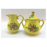 LUNEVILLE FAIENCE FRANCE STRASBOURG CREAM & SUGAR