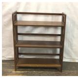 WOODEN 3 TIER FOLDING SHELF BOOKCASE