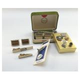MENï¿½S VINTAGE CUFFLINKS AND TIE PINS